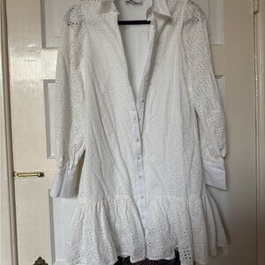 Elegant White Eyelet Dress